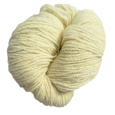 Aran knitting wool in 2 ply Natural white.