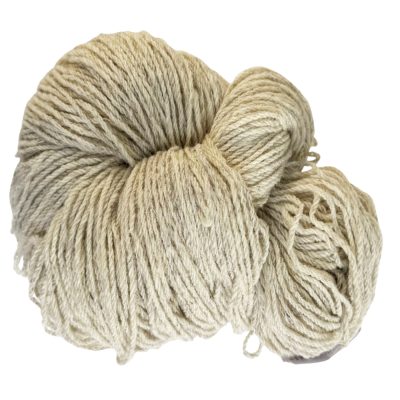 Aran hand knitting wool yarn in natural light black sheep colour.