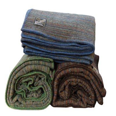 Heavy weight wool blanket with blanket stitched edge. Sustainable warmth and comfort