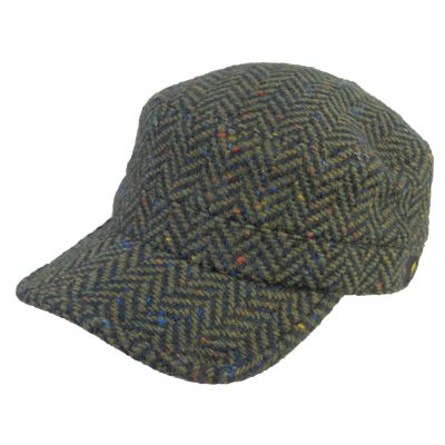 Tweed Cadet Cap - Green 44A