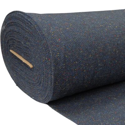 Irish wool tweed in herringbone design TH49A. Forrest blue warp with turf weft.