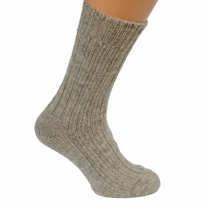 Thick wool socks in natural undyed colour, Oatmeal.