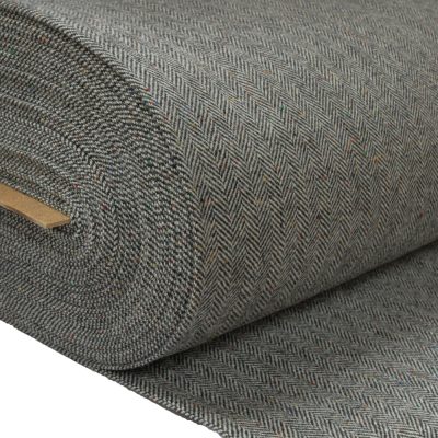 Irish wool tweed in herringbone design 4421A. Natural white warp with turf weft.