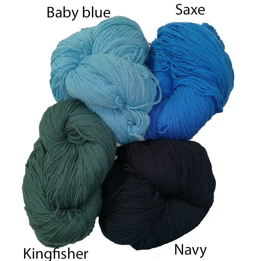 Merino superwash yarn in Kingfisher blue